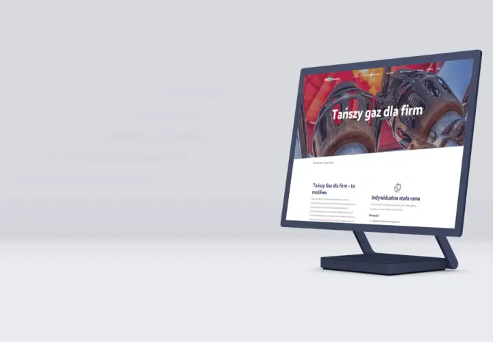 Strona internetowa promująca tańszy gaz dla firm. Oferuje indywidualną stałą cenę paliwa gazowego, co pozwala na stabilizację kosztów.