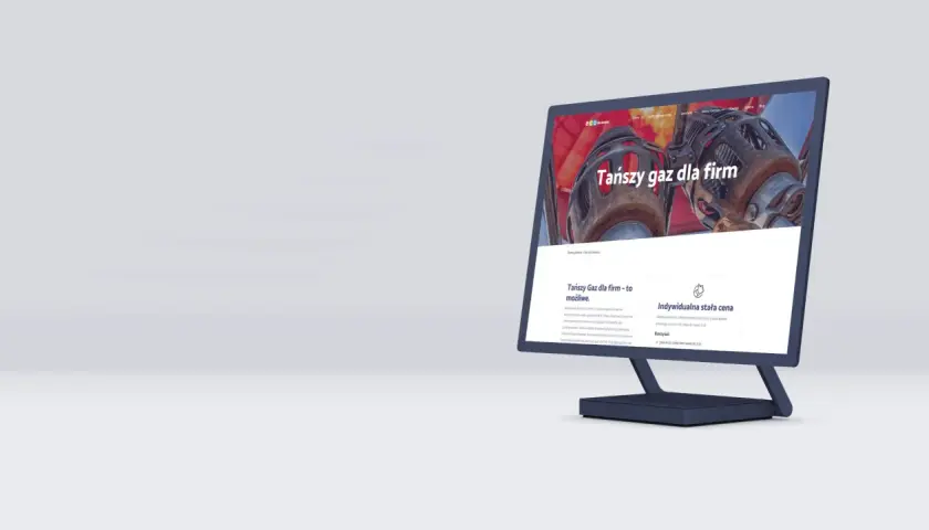 Strona internetowa promująca tańszy gaz dla firm. Oferuje indywidualną stałą cenę paliwa gazowego, co pozwala na stabilizację kosztów.